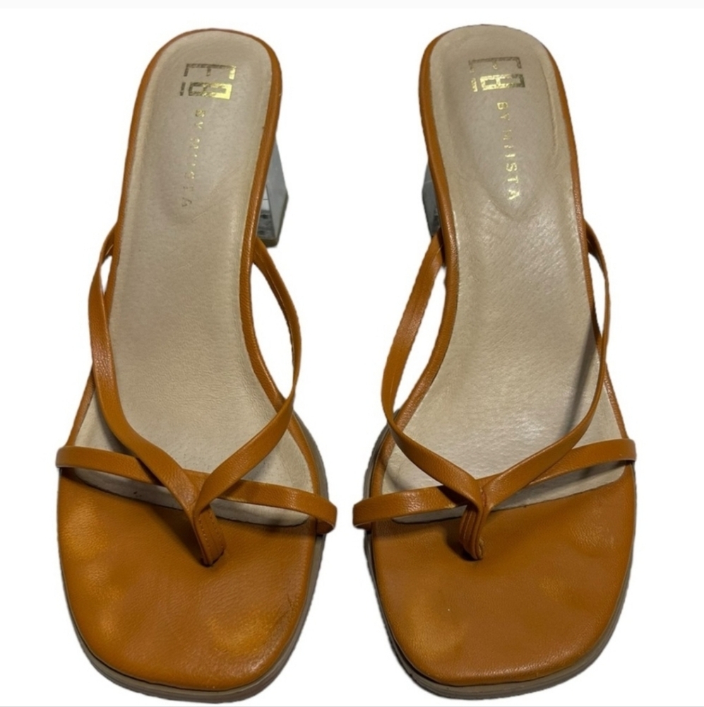 Miista Brown/Orange Sandals Chic and Comfortable With Acrylic Heel